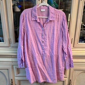 J. Jill Dusty Rose Linen Top